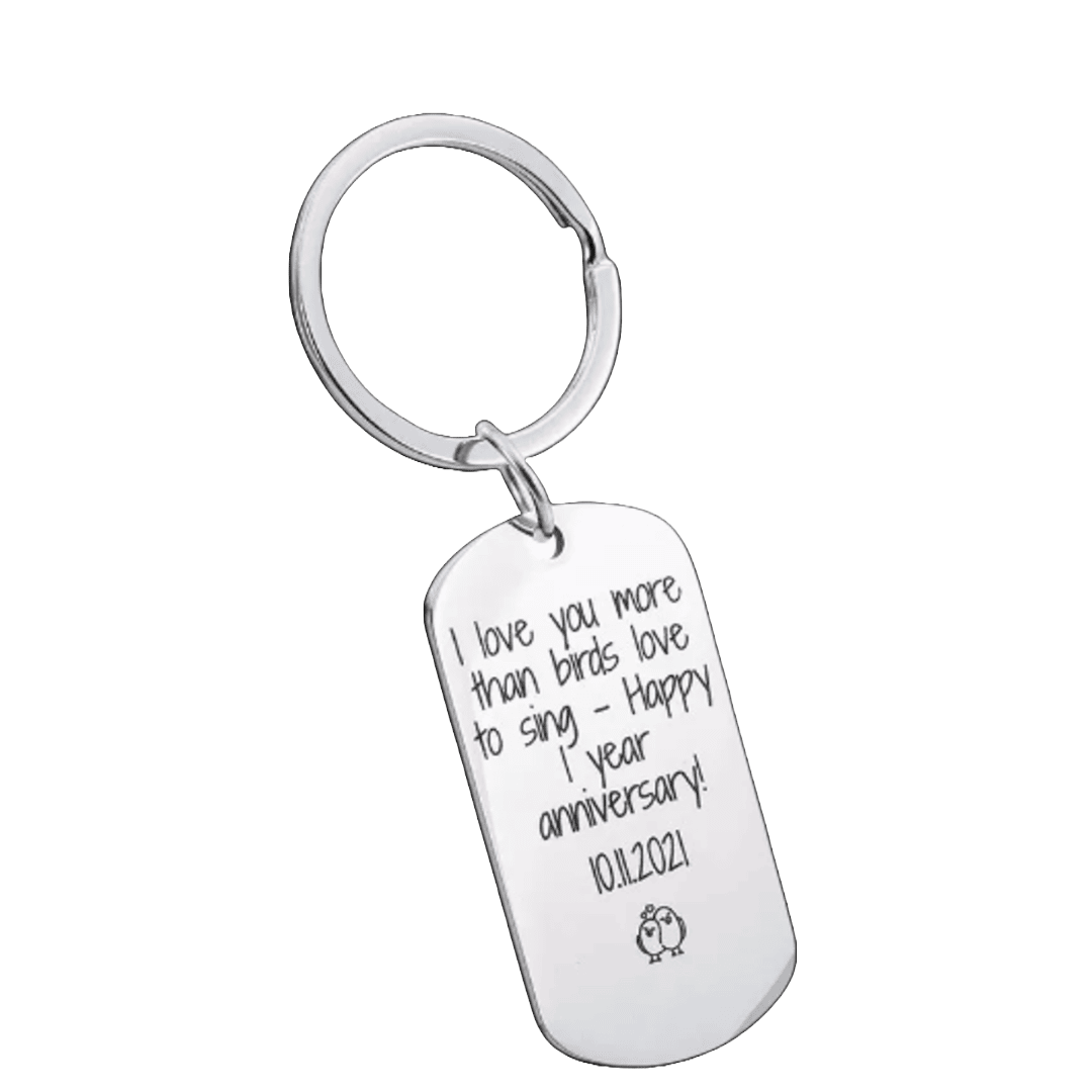 Custom Engraved Stainless Steel Keyring | Personalized Keychain Gift